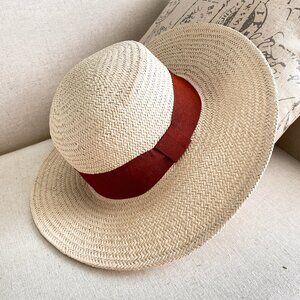 NWOT Straw Hat with Ribbon